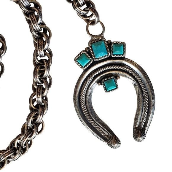 Vintage 50s? Sanford Sancrest R American Indian Heavy Silver‎ Link Chain Belt? main image 13